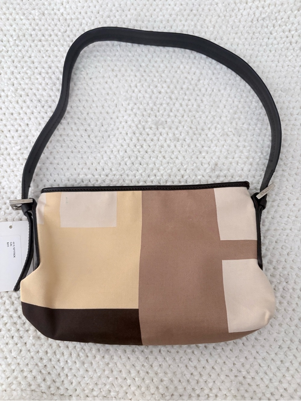 Bally Busy B Canvas Colorblock Shoulder Bag with COA